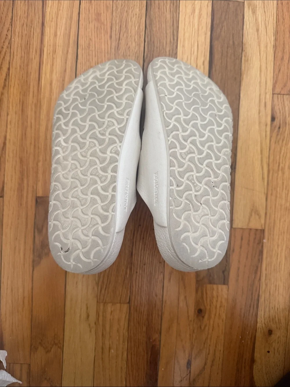 Skechers White Kids Sandals with Light Pink Flower Buckles